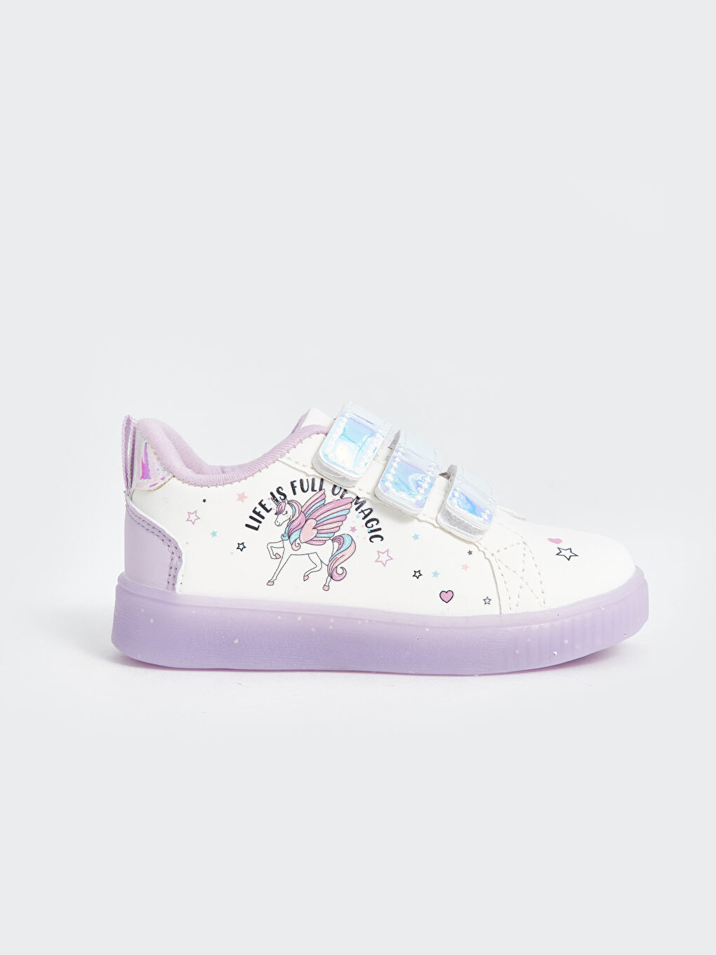 LCW STEPS Velcro Closure Printed Light-Up Sole Baby Girls' Sneakers -W49994Z1-J5E