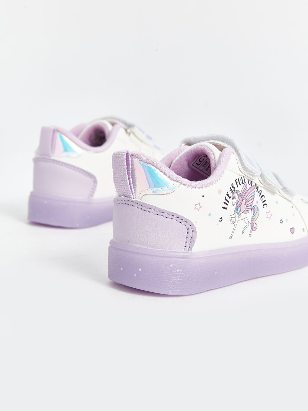 LCW STEPS Velcro Closure Printed Light-Up Sole Baby Girls' Sneakers -W49994Z1-J5E