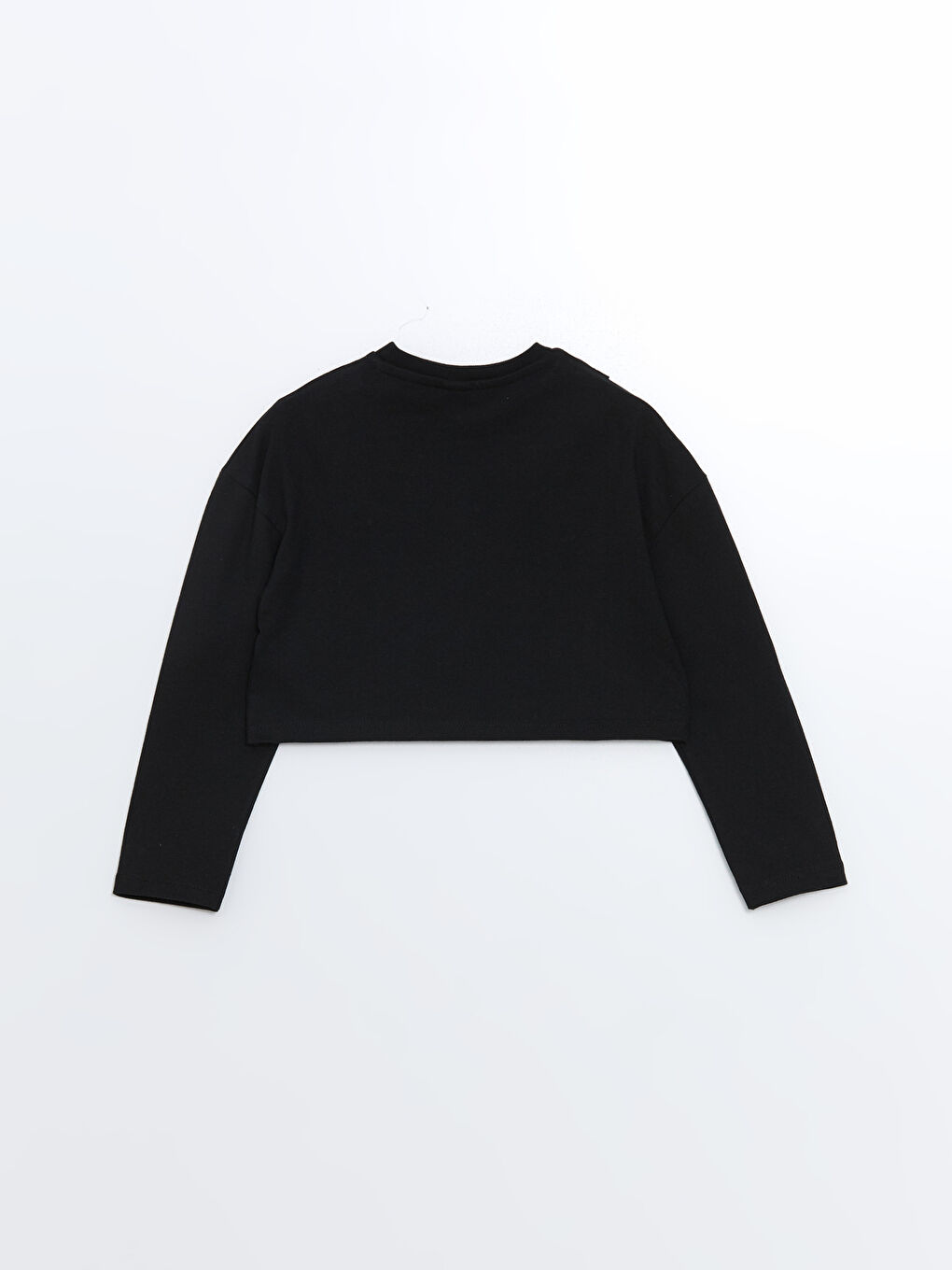 Siyah Bisiklet Yaka Kız Çocuk Tişört-1