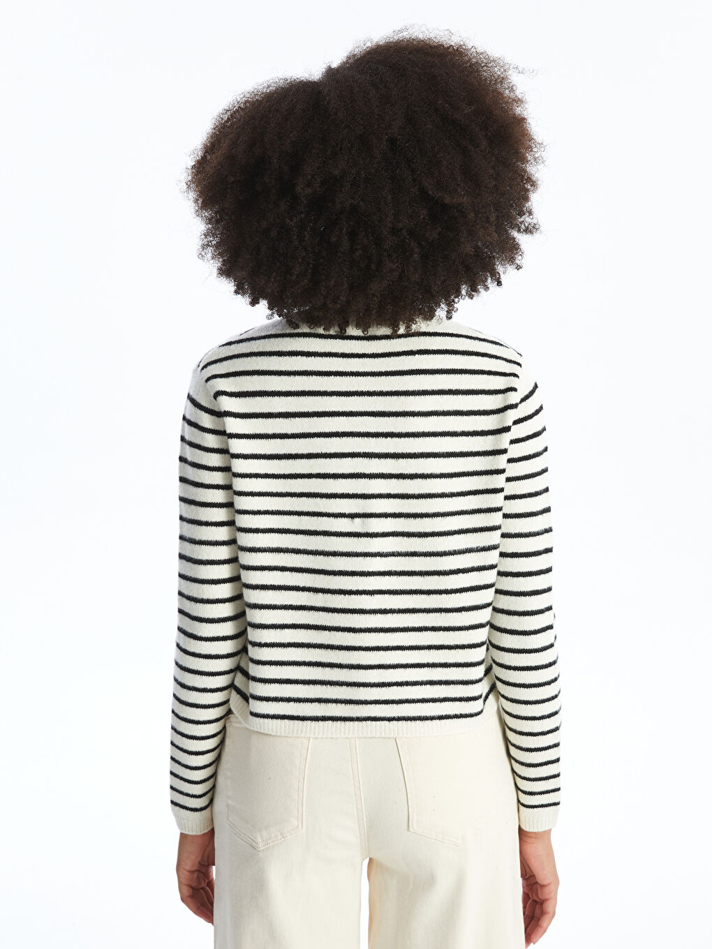 XSIDE Rundhalsausschnitt Gestreifte Strickjacke für Damen -W4AA94Z8-R9J