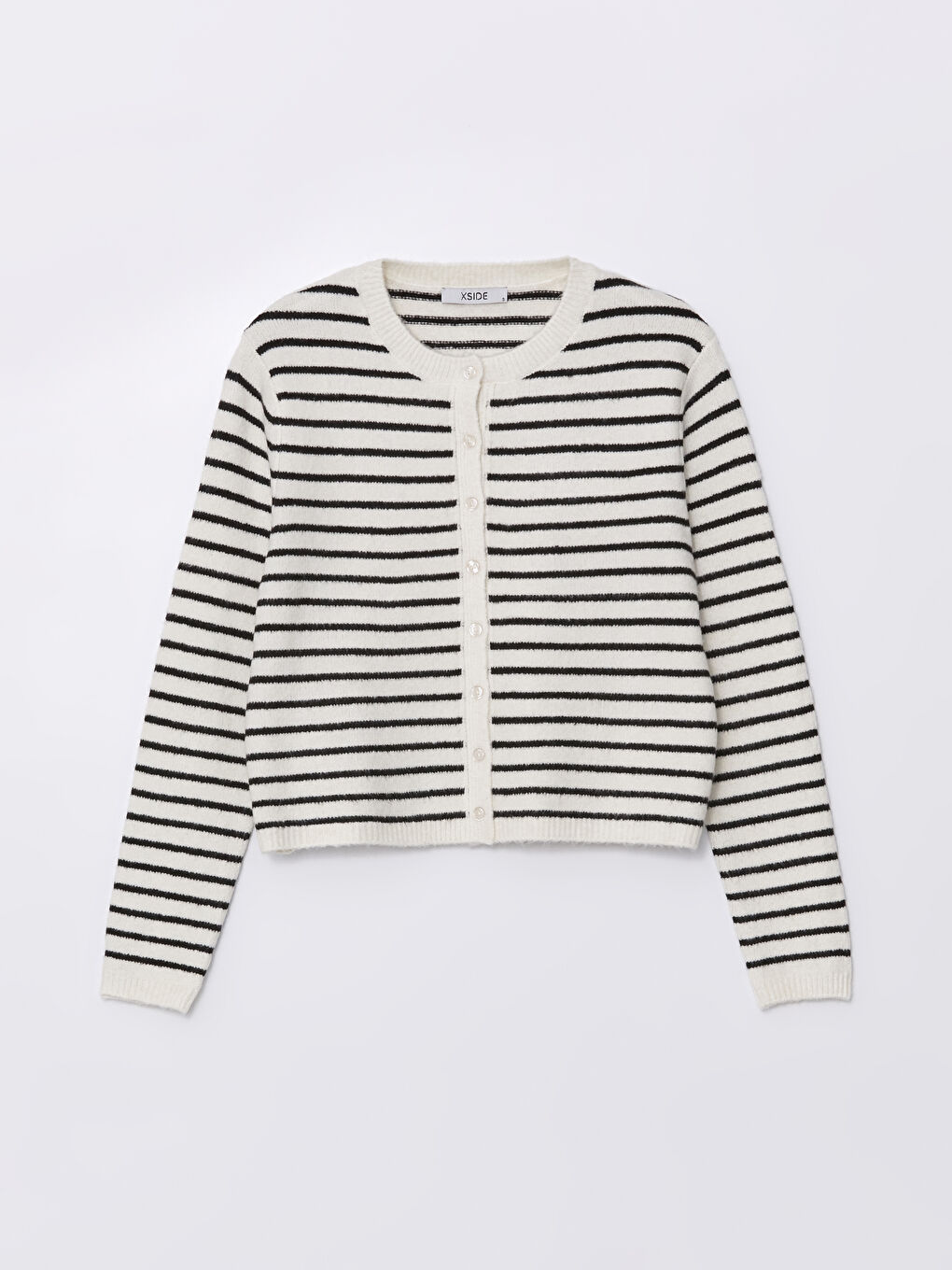 XSIDE Rundhalsausschnitt Gestreifte Strickjacke für Damen -W4AA94Z8-R9J