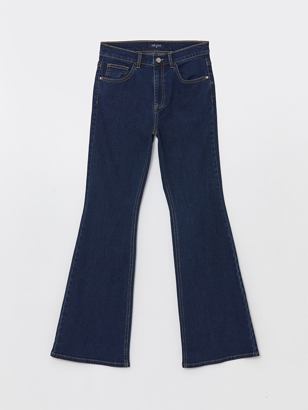 LCWAIKIKI Classic Koyu Rodeo Dar Fit Flare Kadın Jean Pantolon - 4