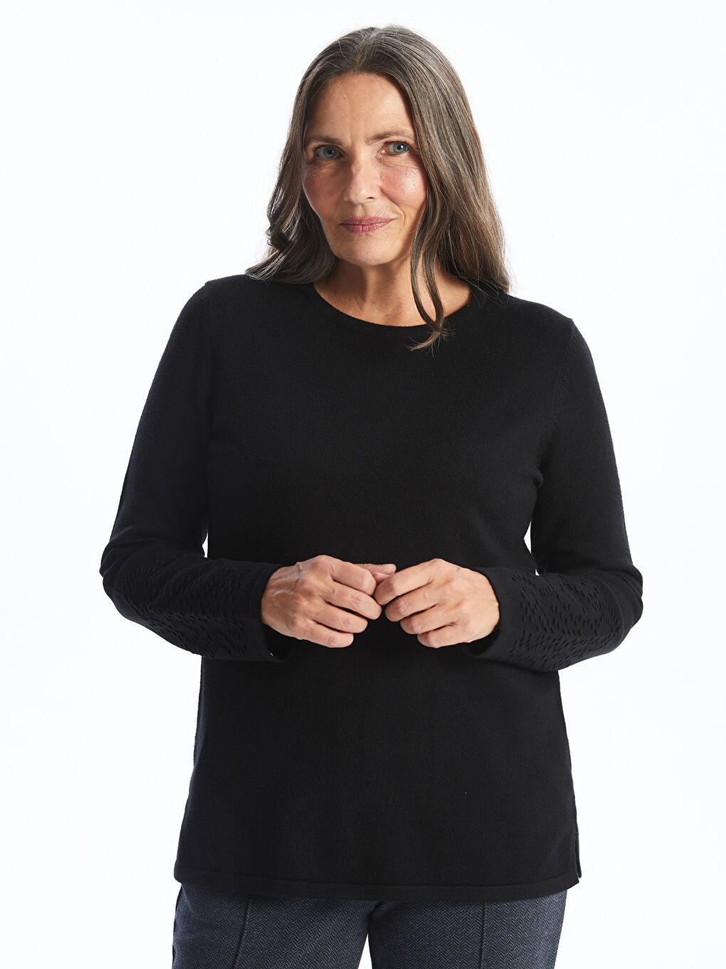 LCW Grace Crew Neck Women's Knitwear Sweater -W4AB16Z8-CVL