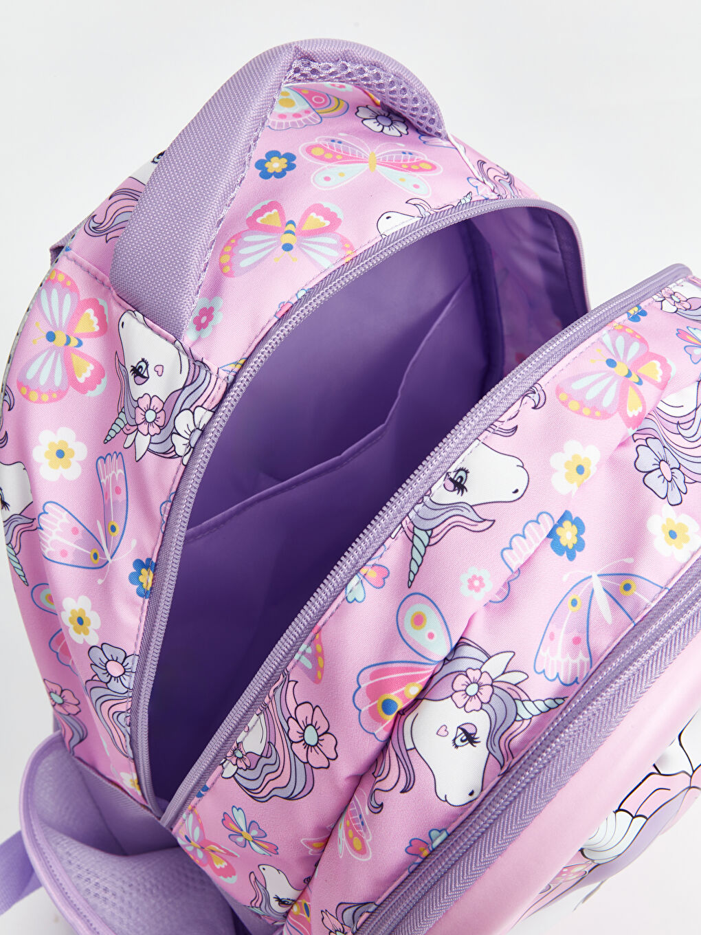 Lila Baskılı Kız Çocuk Okul Çantası-4
