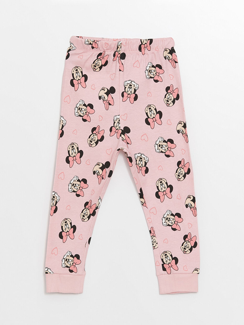 LCW baby Pembe Baskılı Beli Lastikli Minnie Mouse Baskılı Kız Bebek Pijama Alt