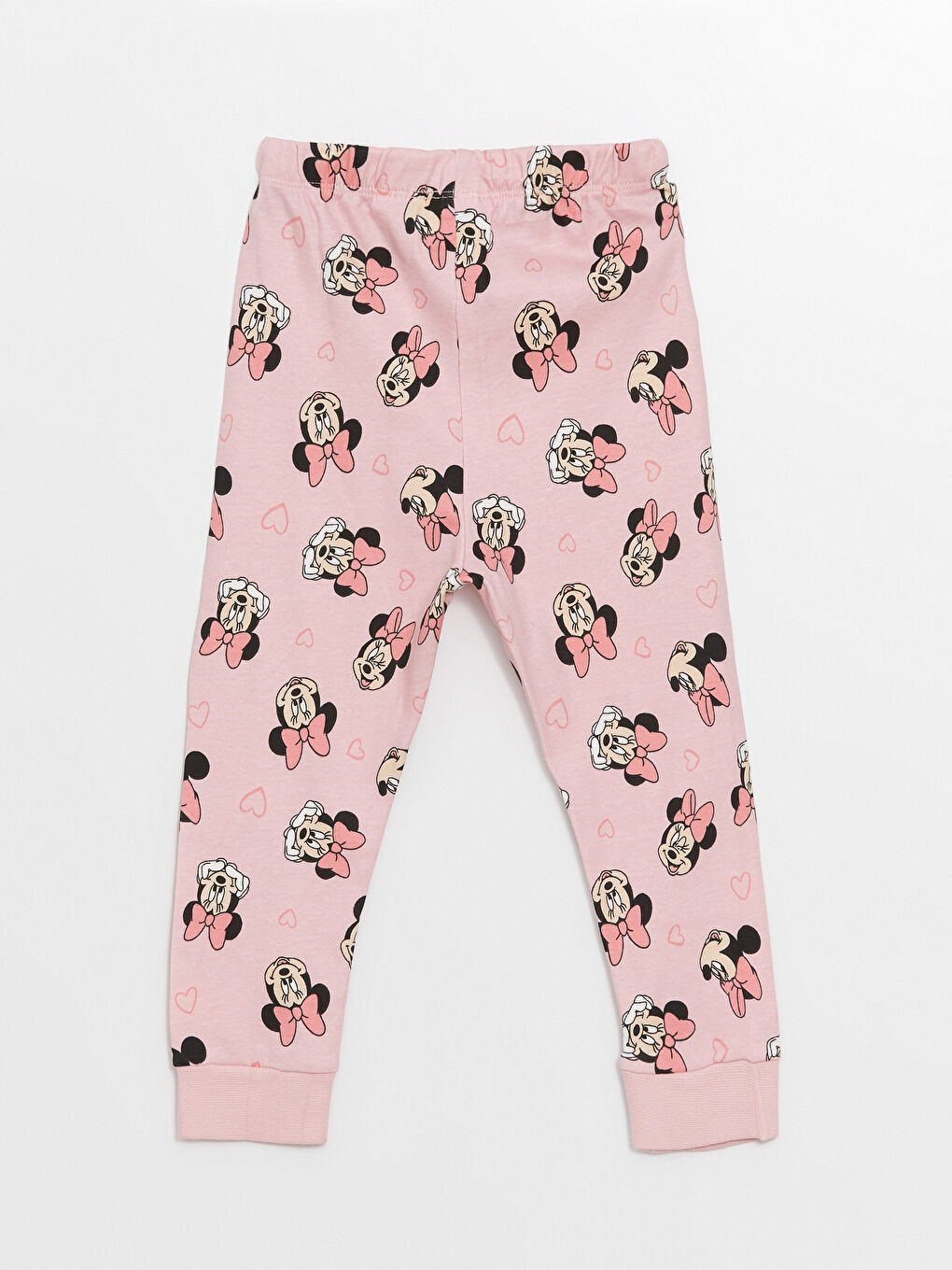 LCW baby Açık Bej Bisiklet Yaka Minnie Mouse Baskılı Kız Bebek Pijama Takımı - 4