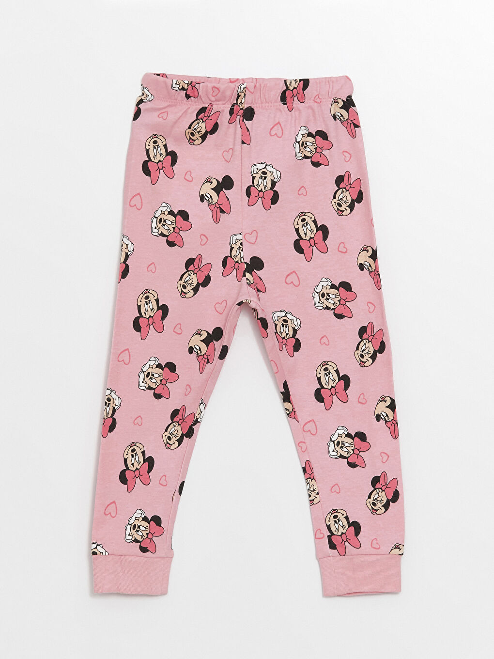 LCW baby Bej Bisiklet Yaka Minnie Mouse Baskılı Kız Bebek Pijama Takımı - 4