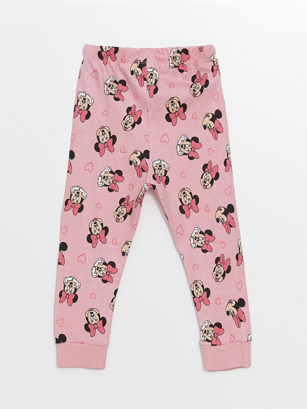 LCW baby Bej Bisiklet Yaka Minnie Mouse Baskılı Kız Bebek Pijama Takımı - 5