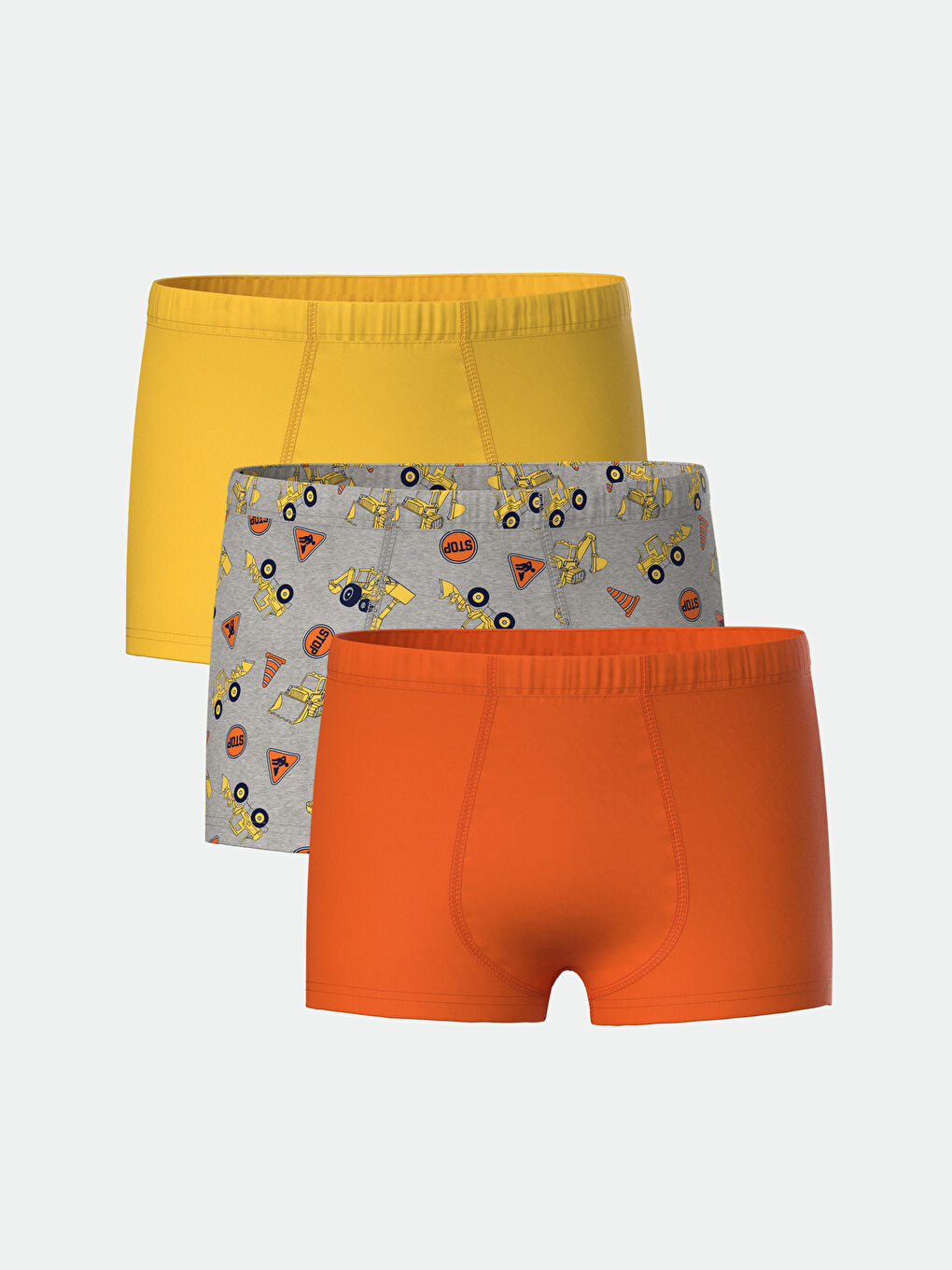 LCW Kids Gri Melanj Baskılı Baskılı Erkek Çocuk Boxer 3'lü