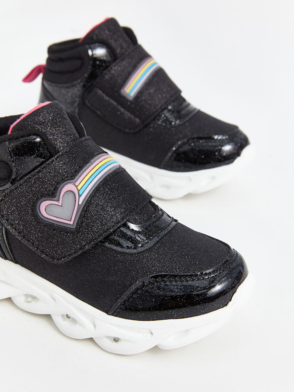 Velcro Closure Printed Light-Up Sole Baby Girls' Sneakers-3