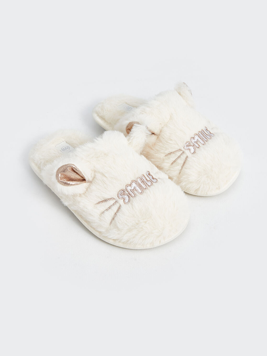 3D Applique Detailed Plush Girls' Home Slippers