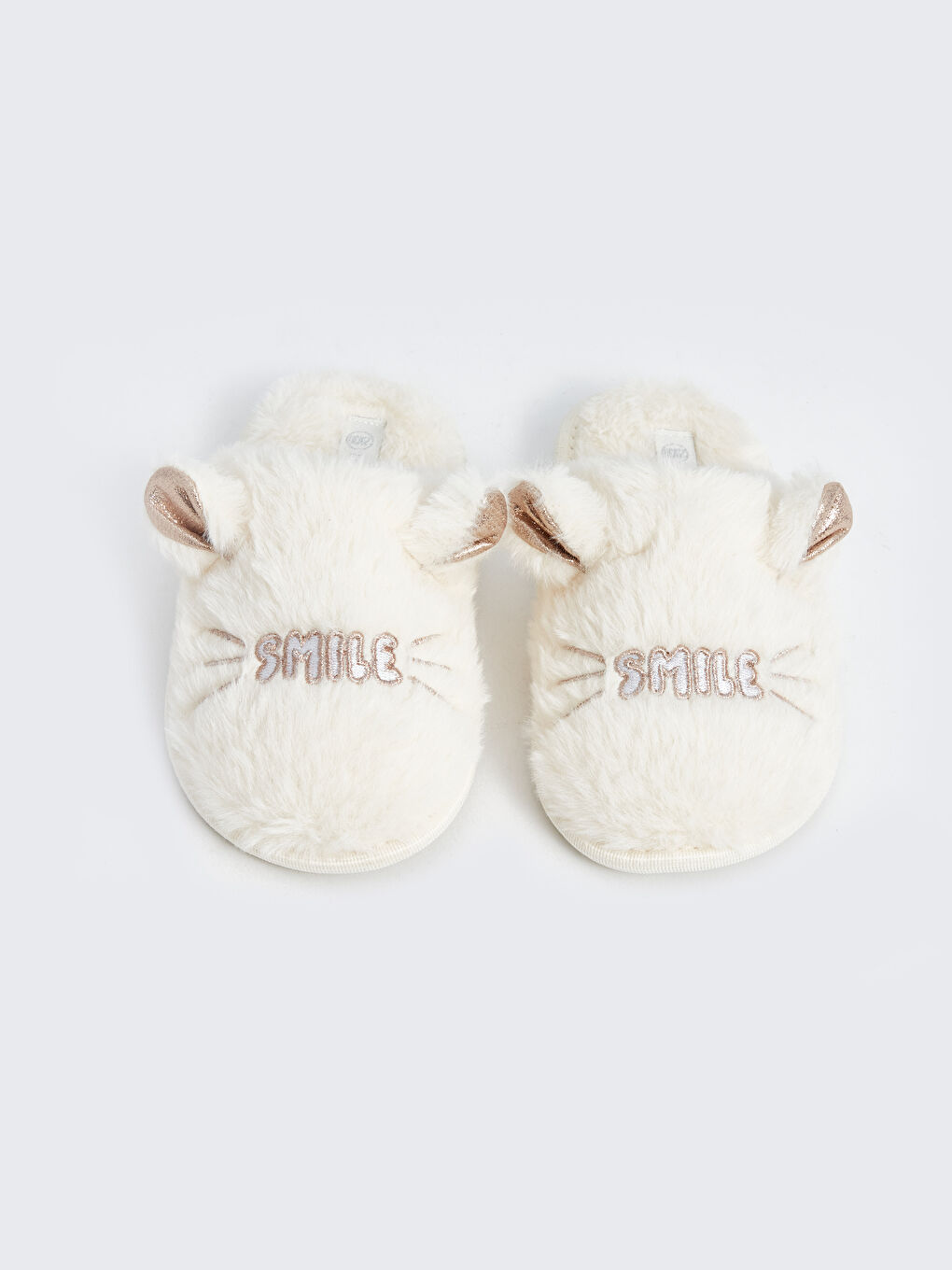 3D Applique Detailed Plush Girls' Home Slippers-2