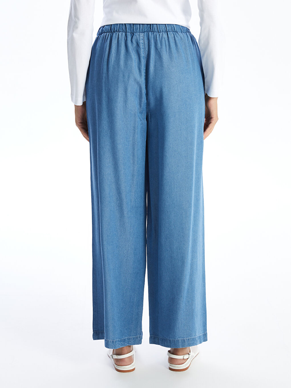 LCW Modest Elastic Waist Wide Leg Women's Jeans -W4AC60Z8-H45