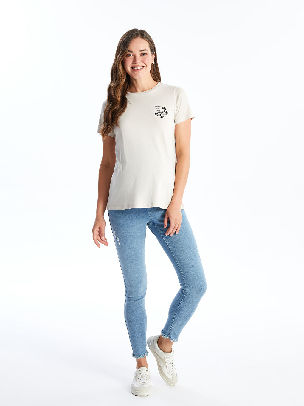 LCWAIKIKI Maternity Tummy Paneled Mercury Skinny Fit Maternity Jeans -W4AC66Z8-507