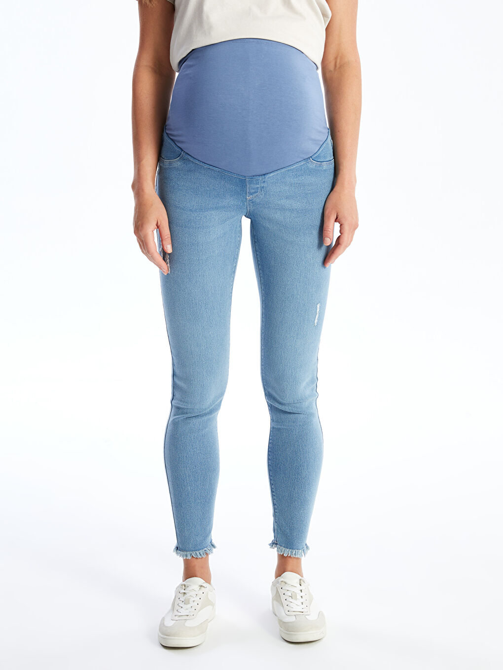 LCWAIKIKI Maternity Tummy Paneled Mercury Skinny Fit Maternity Jeans -W4AC66Z8-507