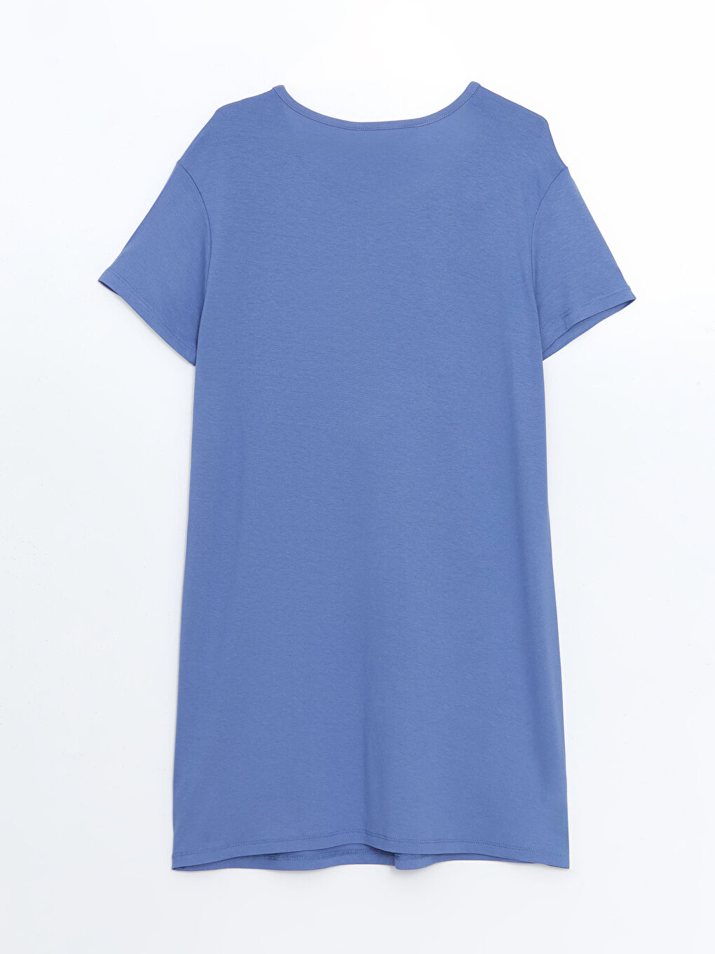 Lacivert Bisiklet Yaka Nakışlı Kadın Gecelik-5