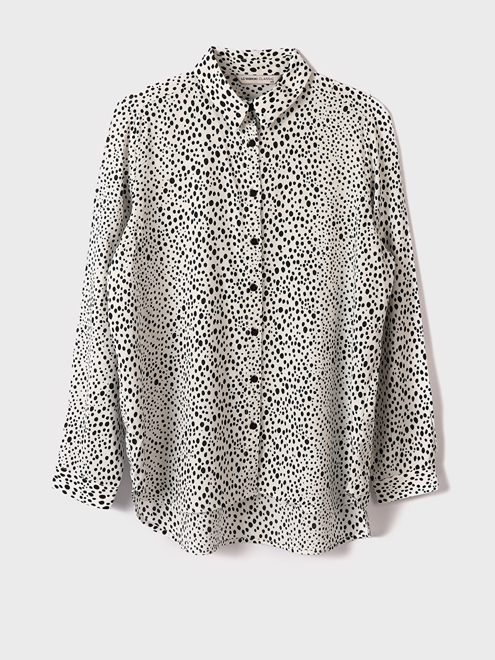 Collared Neck Patterned Women's Shirt-4