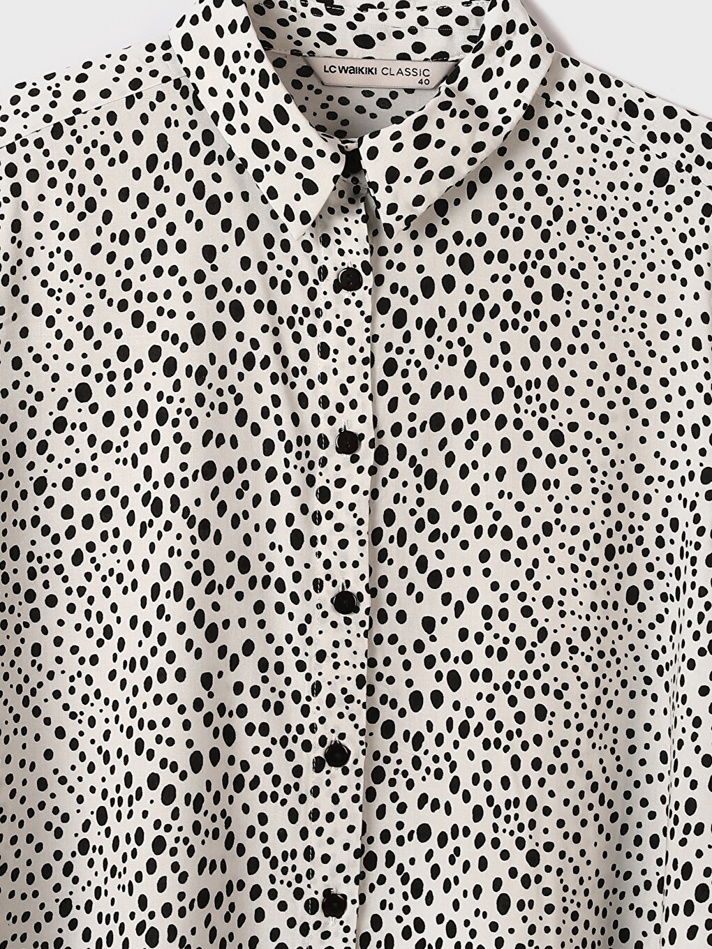 Collared Neck Patterned Women's Shirt-5