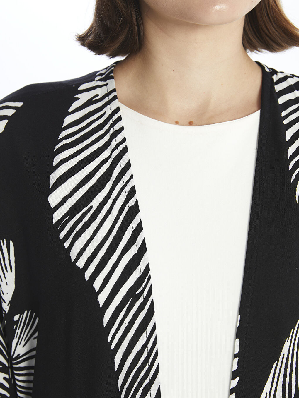 Shawl Collar Patterned Oversize Women's Kimono-2