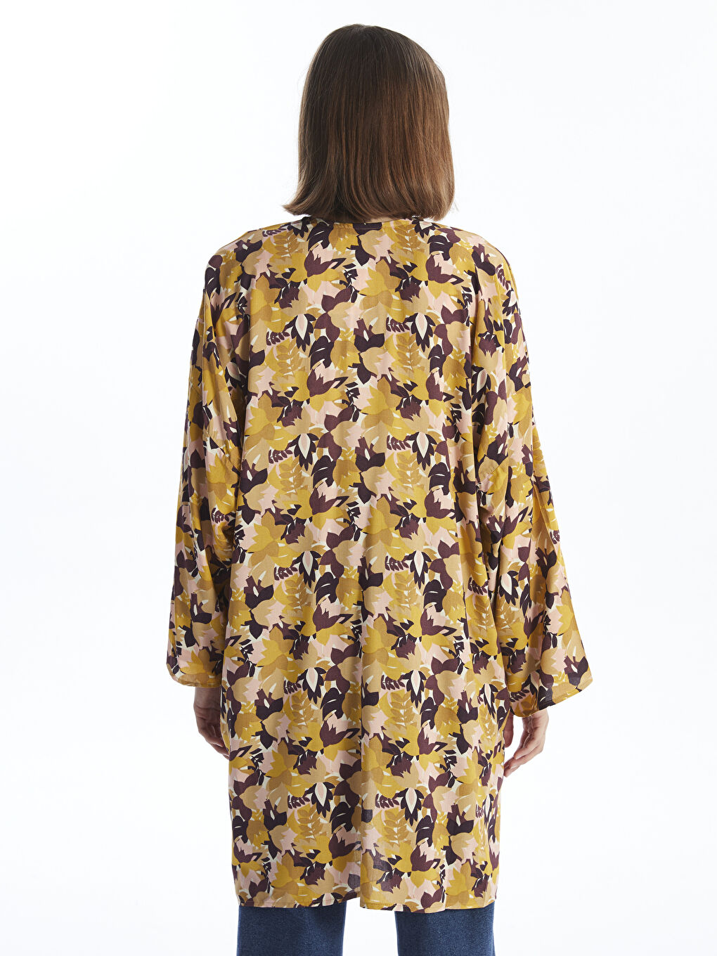 Kimono Oversize à Motifs pour Femmes avec Col Châle-3