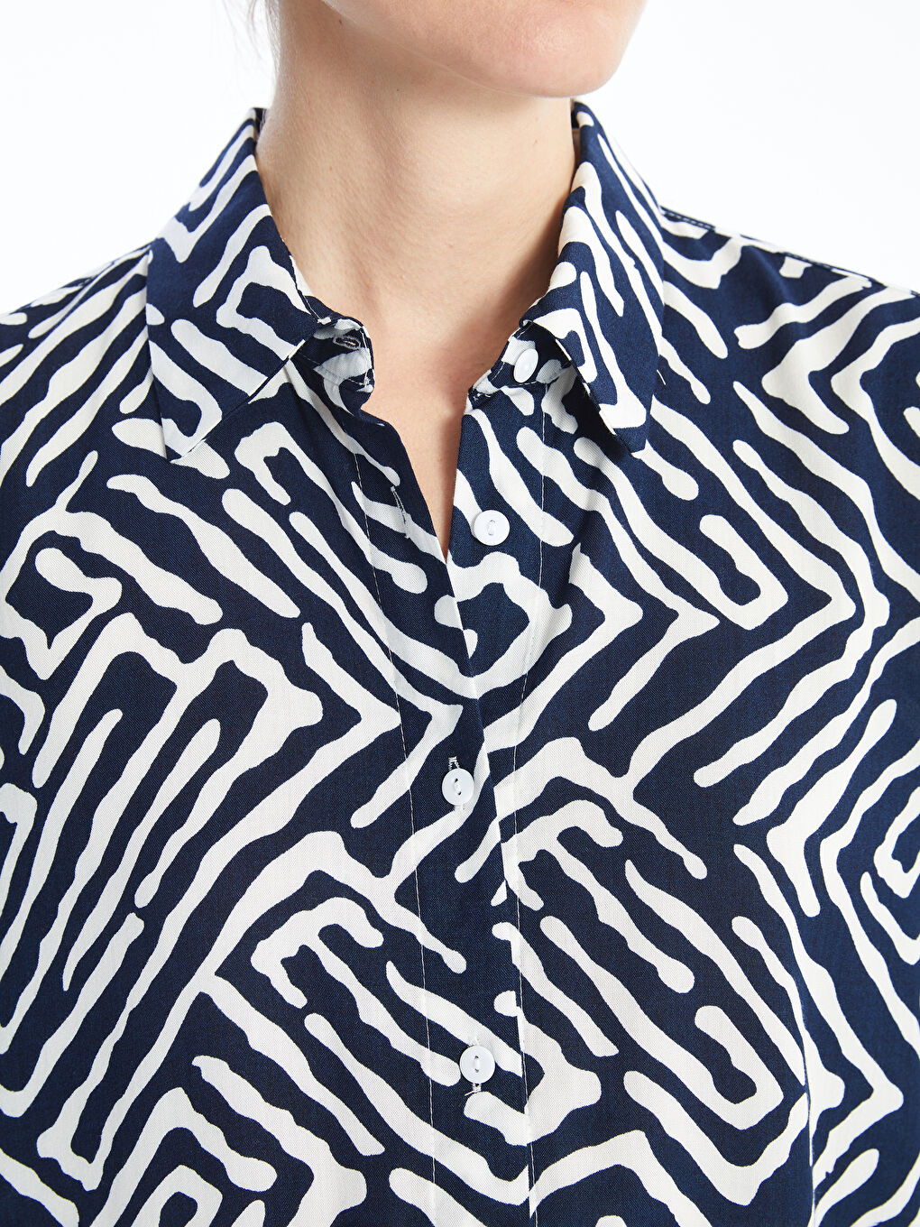 Patterned Oversize Women's Shirt Tunic-2