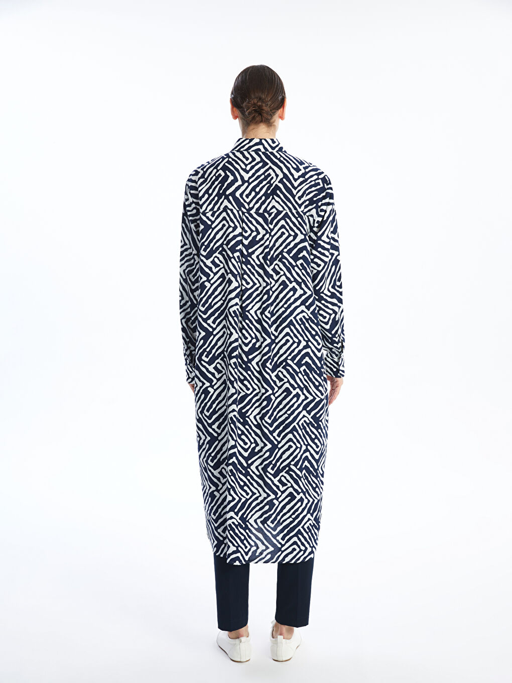 Patterned Oversize Women's Shirt Tunic-3