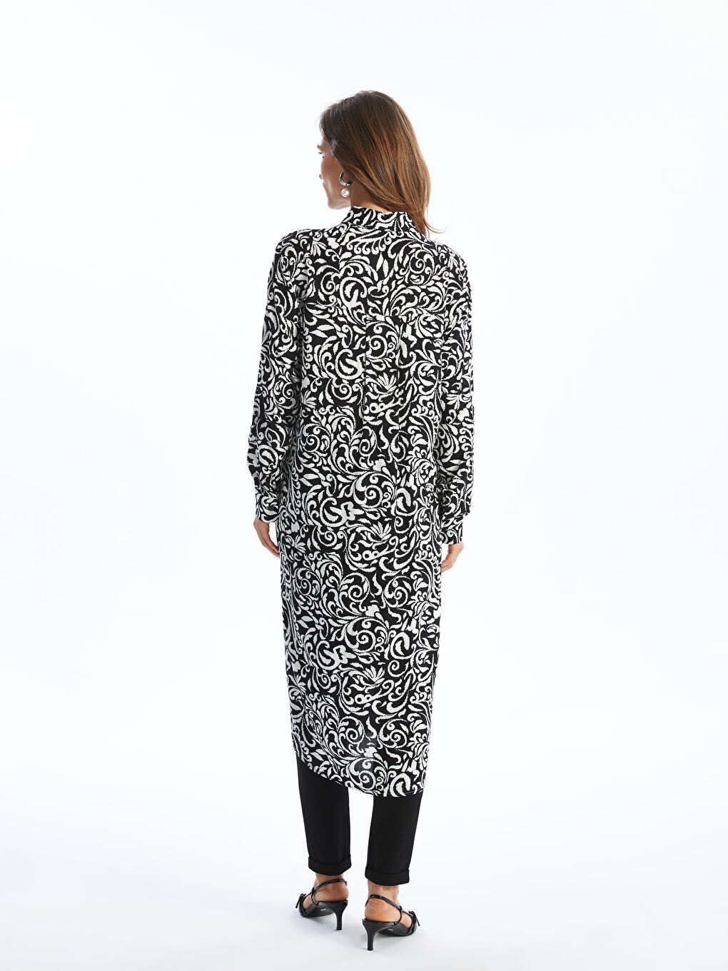 Patterned Oversize Women's Shirt Tunic-3