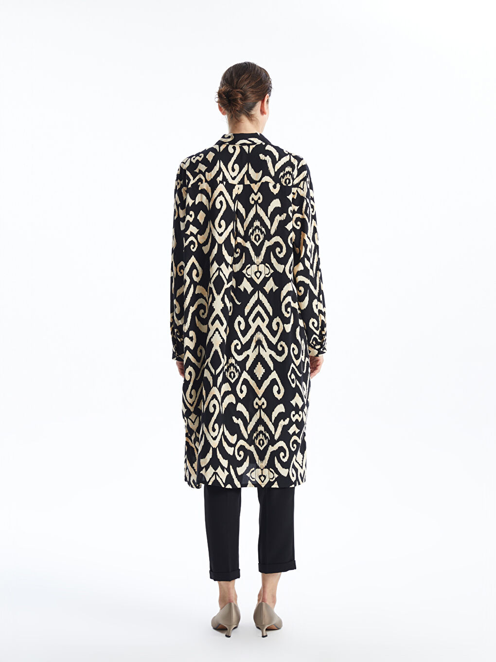 Patterned Oversize Women's Shirt Tunic-3