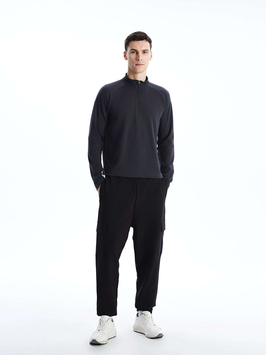 XSIDE ACTIVE Antrasit Dik Yaka Erkek Sweatshirt - 1