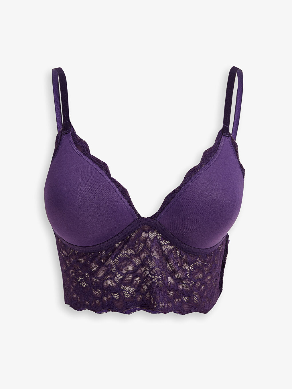 LCW DREAM Mürdüm Balensiz Dolgusuz Dantelli Bralet - 1