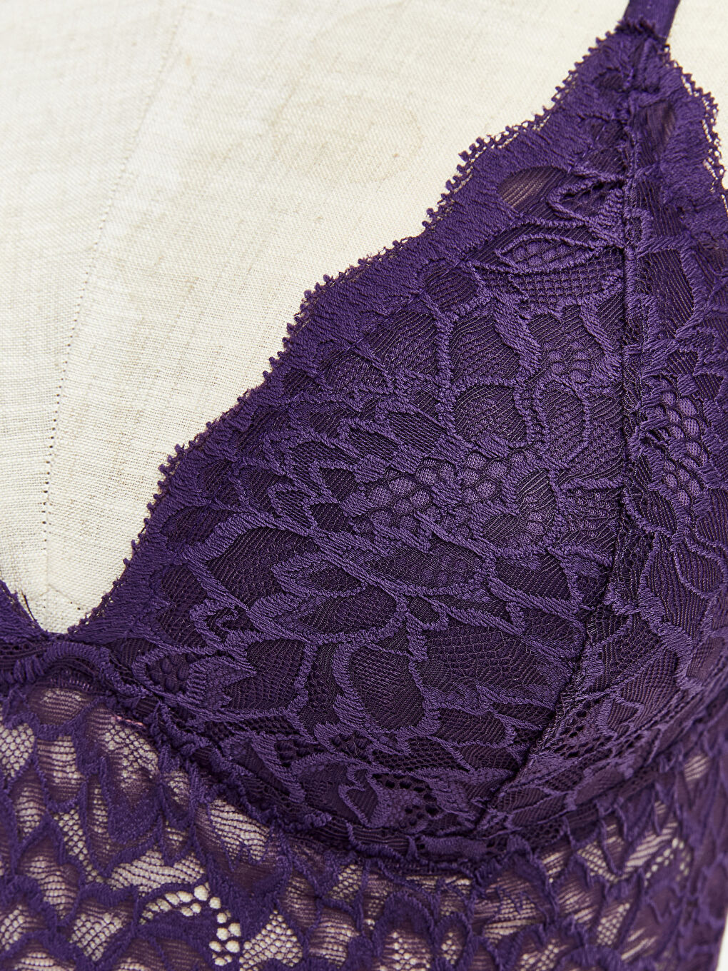 LCW DREAM Mürdüm Balensiz Dolgusuz Dantelli Bralet - 2