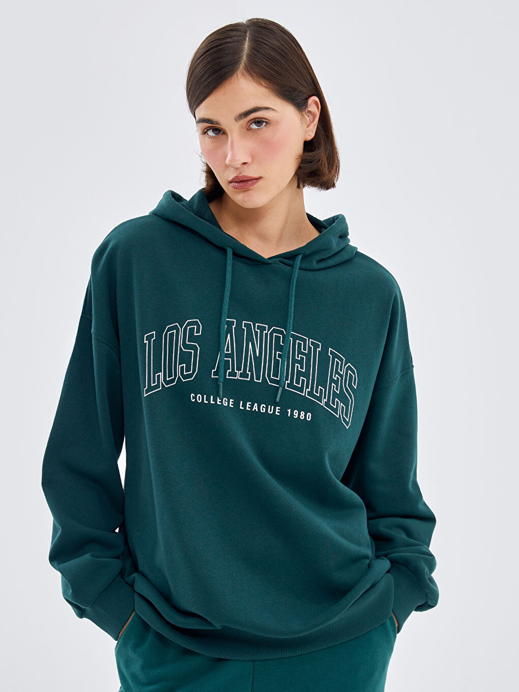 Printed Long Sleeve Oversize Women's Hoodie