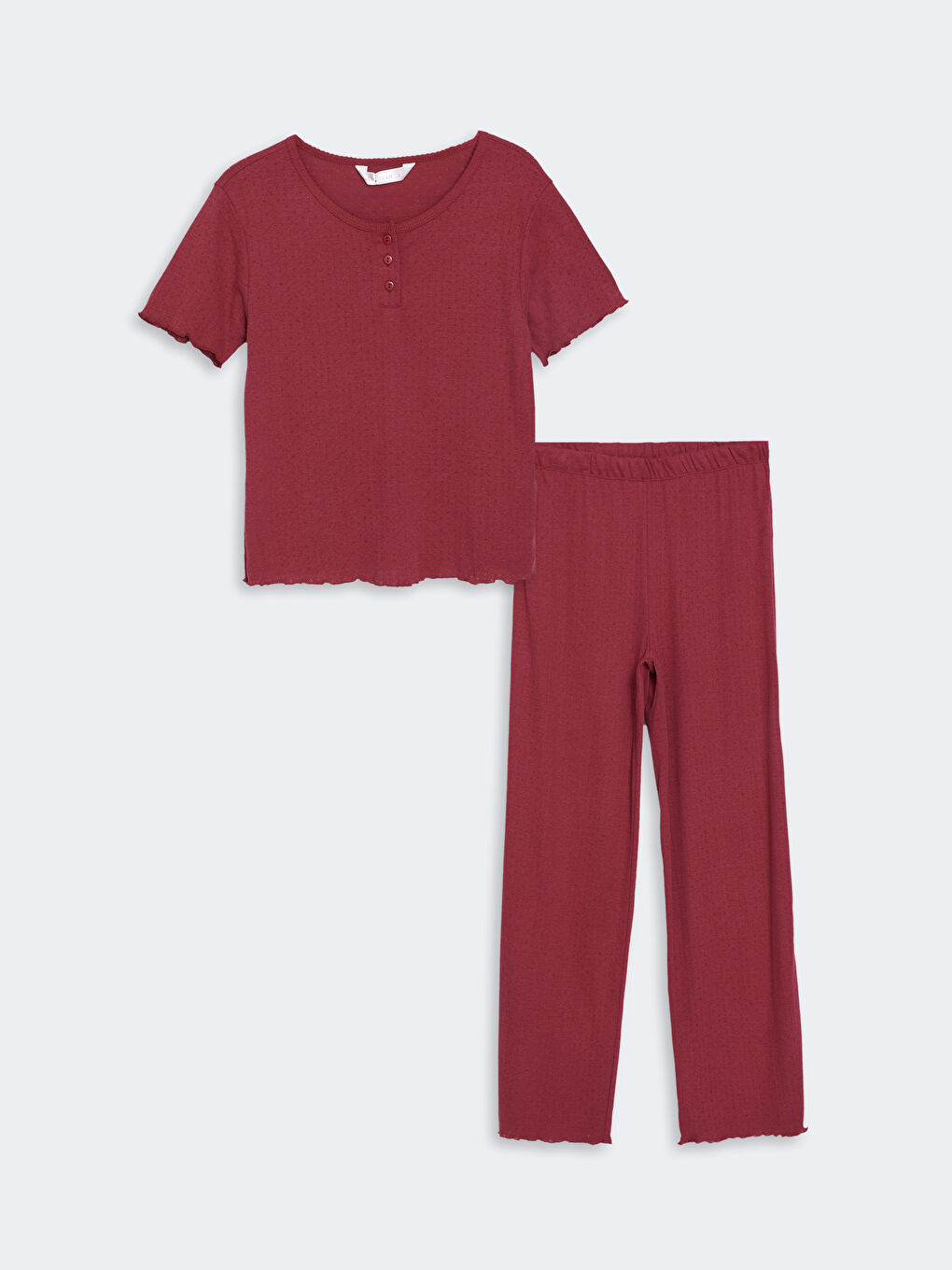 LCW DREAM Açık Bordo Bisiklet Yaka Kadın Pijama Takımı - 4