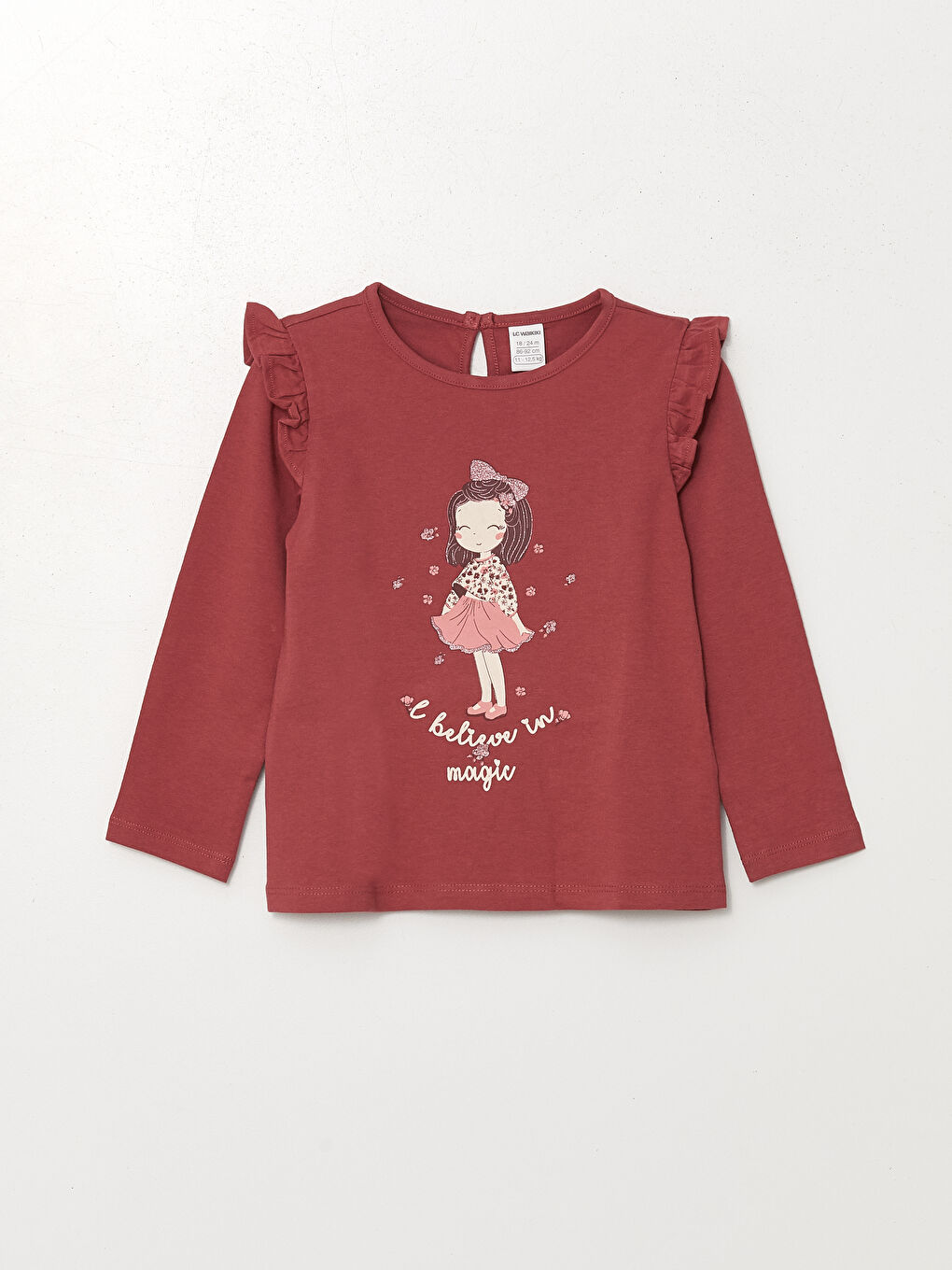 LCW Kids Crew Neck Printed Girls Blouse 2 Pack -W4AE71Z1-H4P