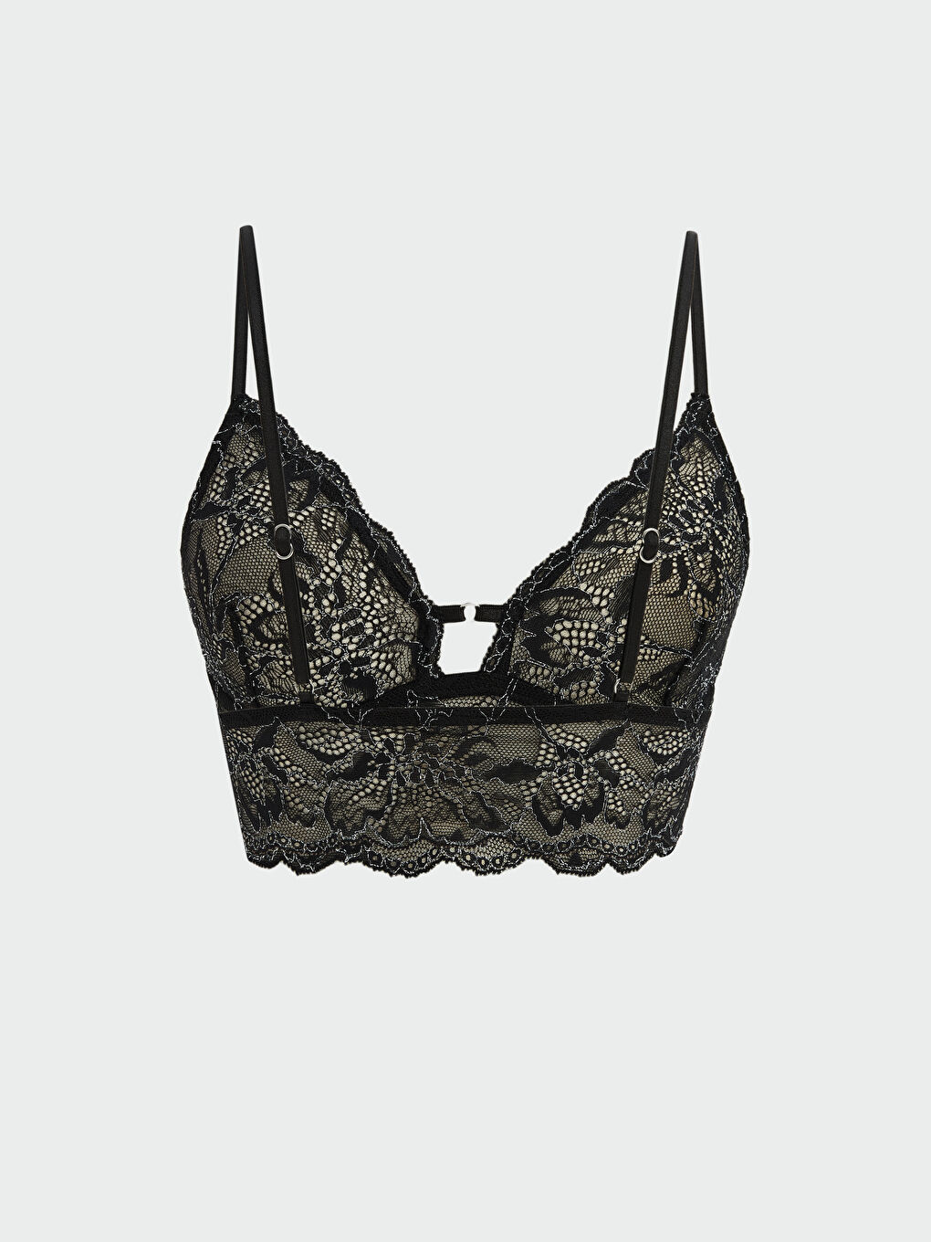 LCW DREAM Yeni Siyah Balensiz Dolgusuz Dantelli Bralet - 1