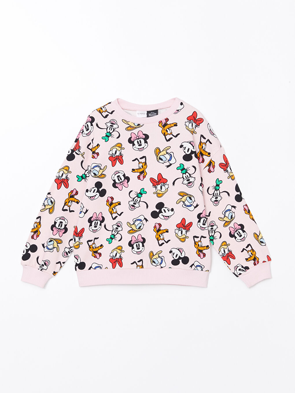 LCW Kids Pembe Bisiklet Yaka Minnie Mouse Baskılı Kız Çocuk Pijama Üst