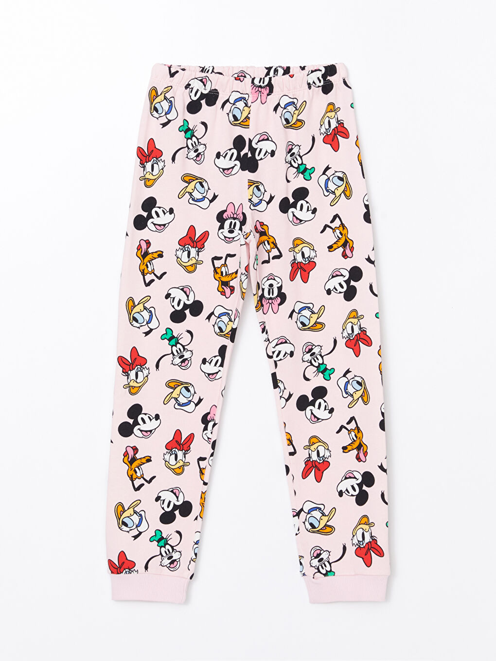 LCW Kids Açık Pembe Baskılı Bisiklet Yaka Mickey Mouse Baskılı Kız Çocuk Pijama Takımı - 3