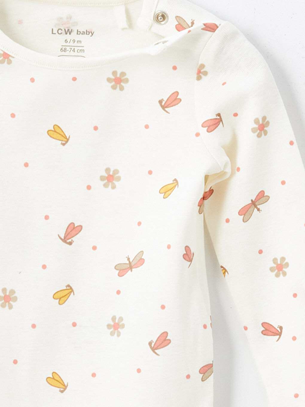 Crew Neck Long Sleeve Printed Baby Girls' Snap Bodysuit and Leggings 2 Pack Set-5