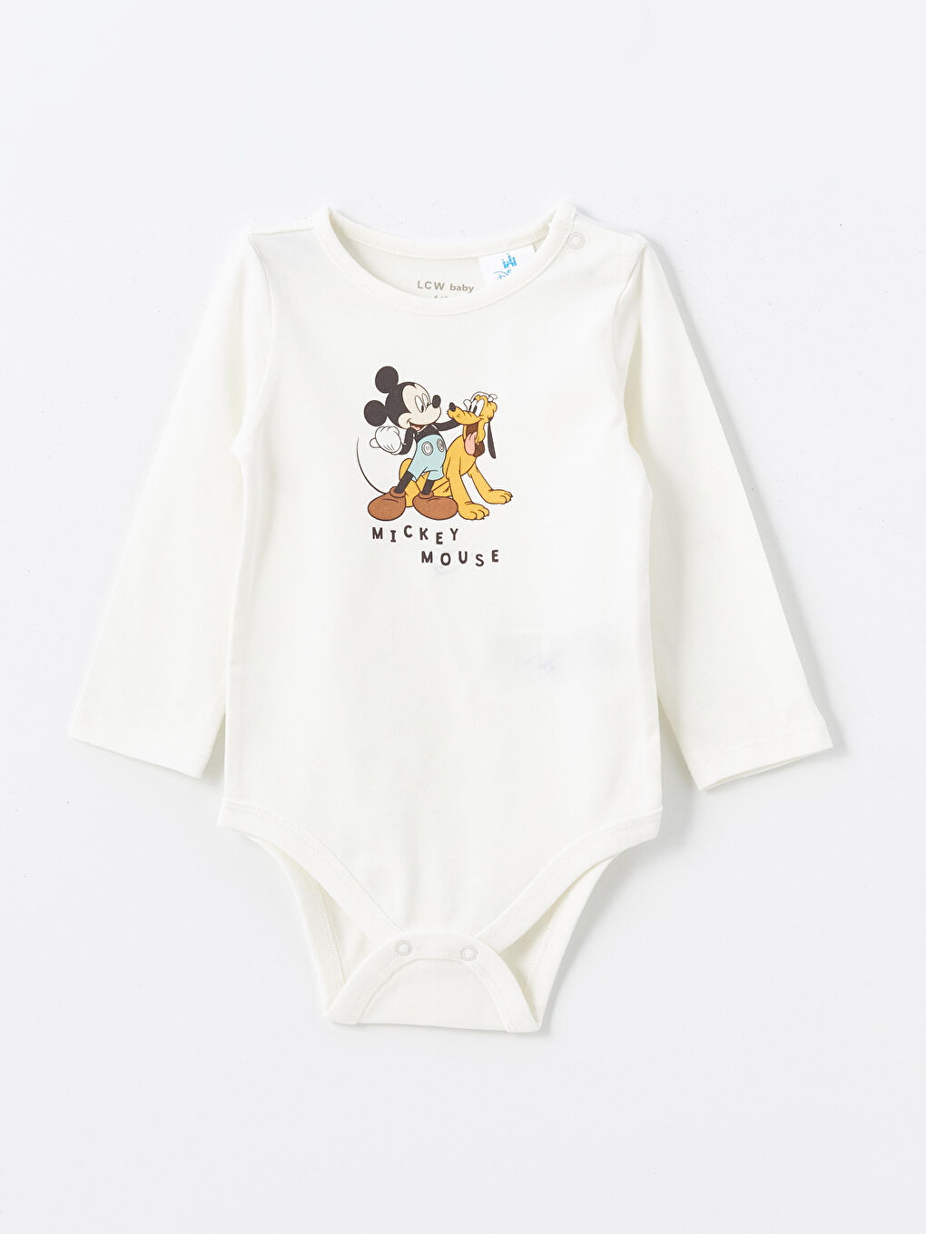Okrugli izrez Dugi rukav Mickey Mouse Štampano Bodi sa dugmadima i Pantalone Komplet od 2 dela za Bebe dečake-1