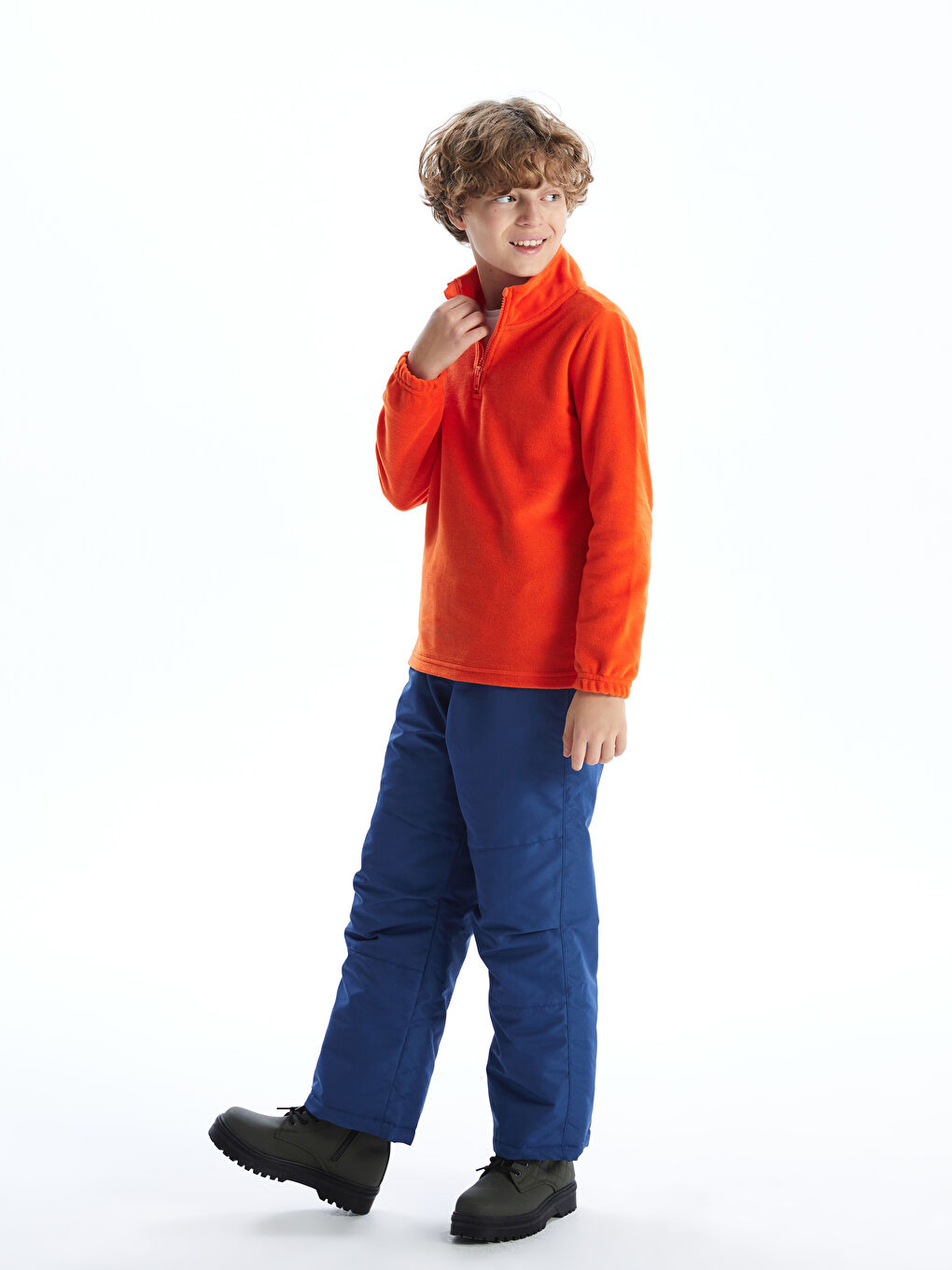 LCW Kids Turuncu Dik Yaka Polar Erkek Çocuk Sweatshirt - 1