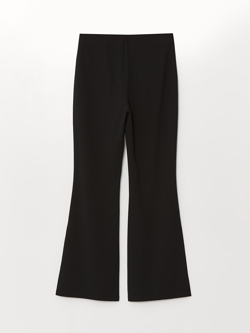 Pantalon Évasé Uni en Crêpe Svelte pour Femmes-5