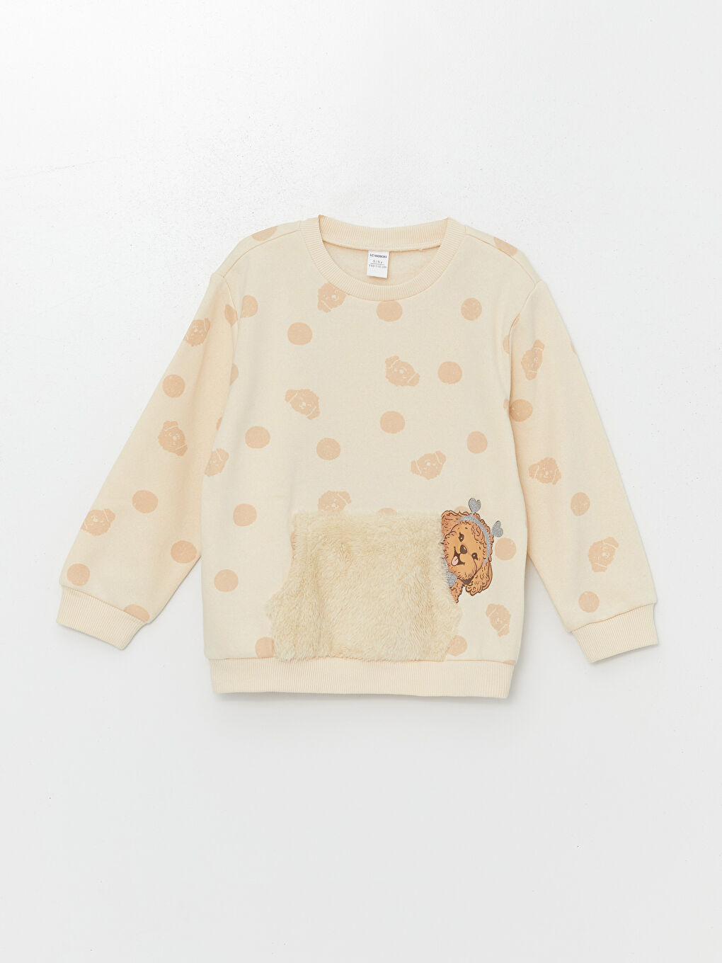 LCW baby Crew Neck Long Sleeve Printed Girls Sweatshirt 2 Pack -W4AG79Z1-LRA