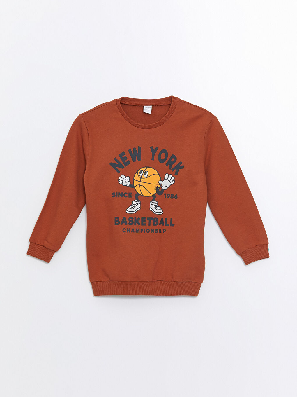 LCW Kids Turuncu Bisiklet Yaka Erkek Bebek Sweatshirt ve Eşofman Alt 2'li - 1