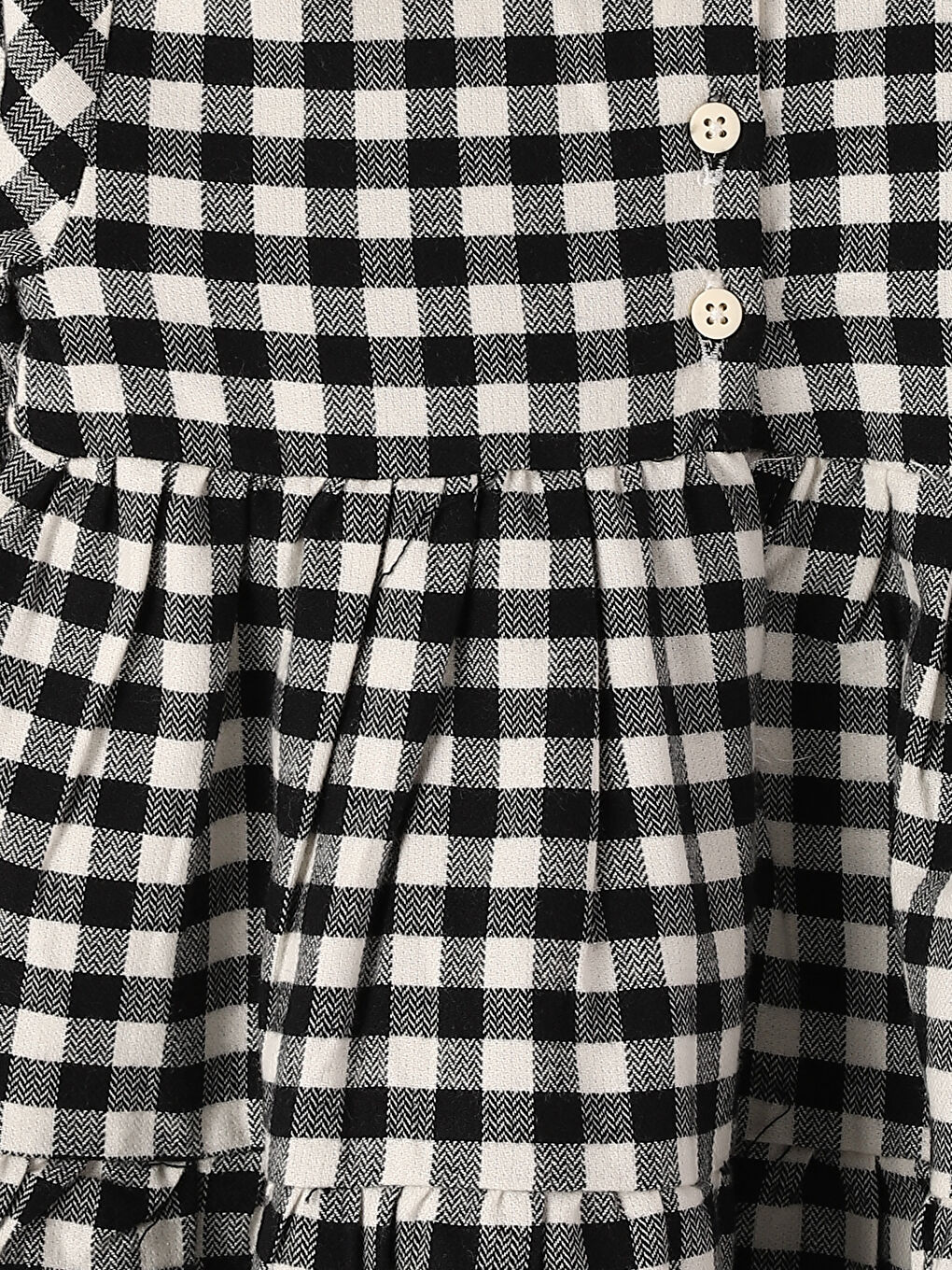 فستان للبنات بنقشة المربعات بياقة بيتر بان-3