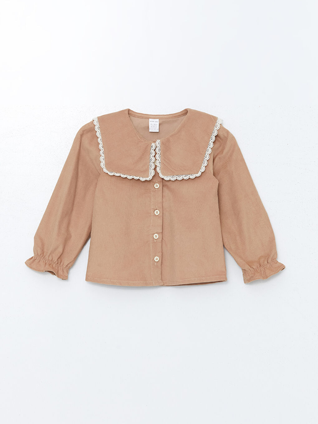 Chemise à Col Claudine Manches Longues pour Bébé Filles