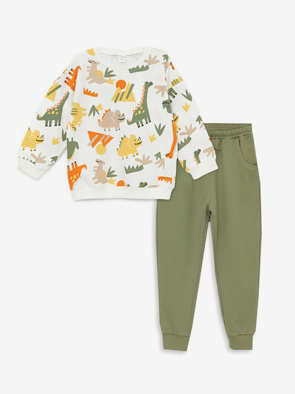 LCW Kids Bisiklet Yaka Erkek Bebek Sweatshirt ve Pantolon 2'li -W4AH38Z1-LRA