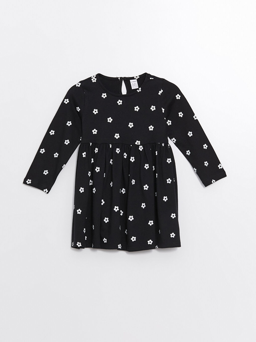 LCW Kids Crew Neck Long Sleeve Floral Girls' Dress -W4AH51Z1-LQJ
