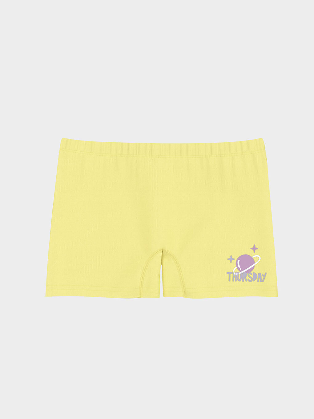 Sarı Baskılı Kız Çocuk Boxer