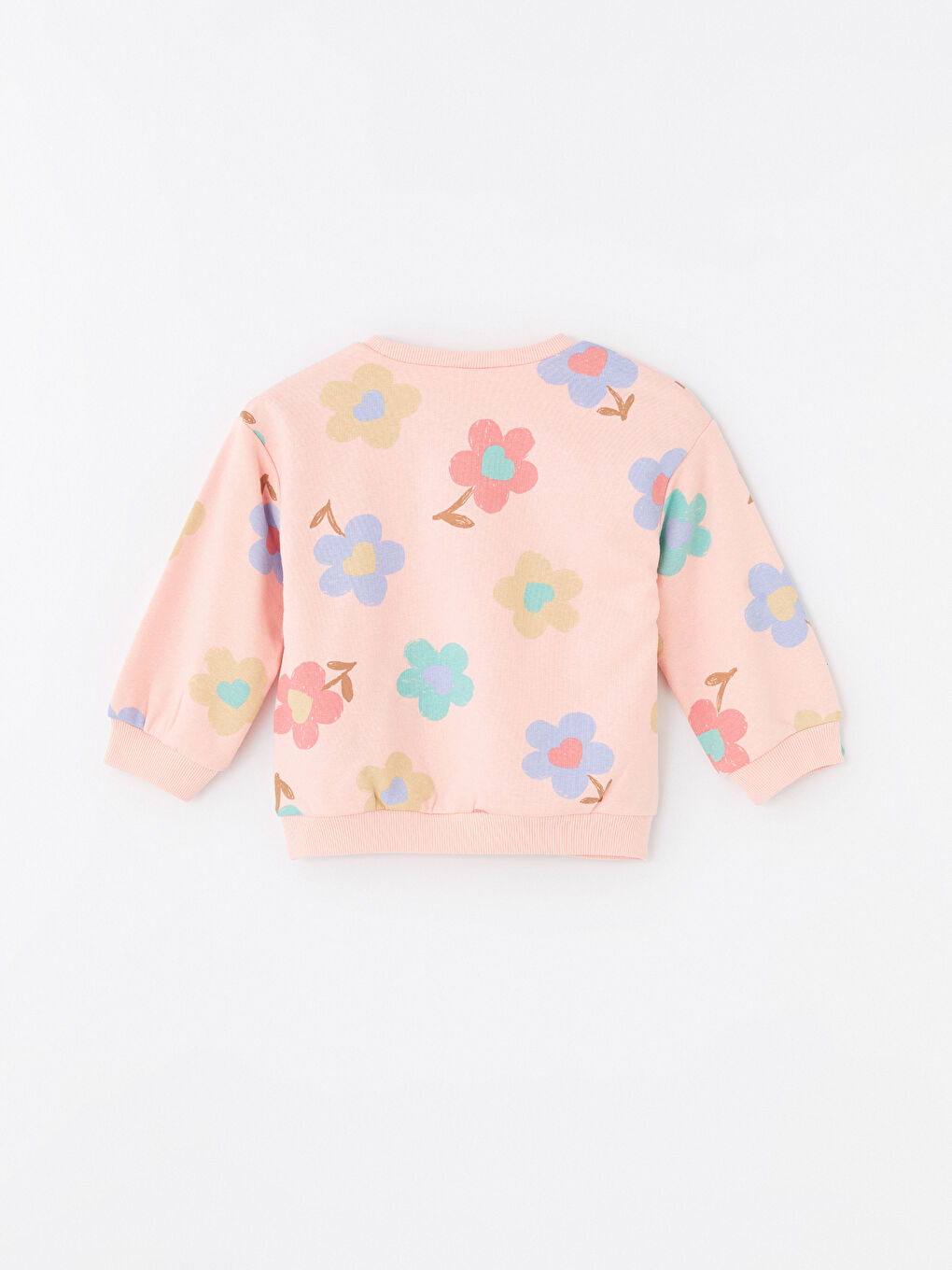 Crew Neck Floral Baby Girls' Sweatshirt -W4AH83Z1-LT4