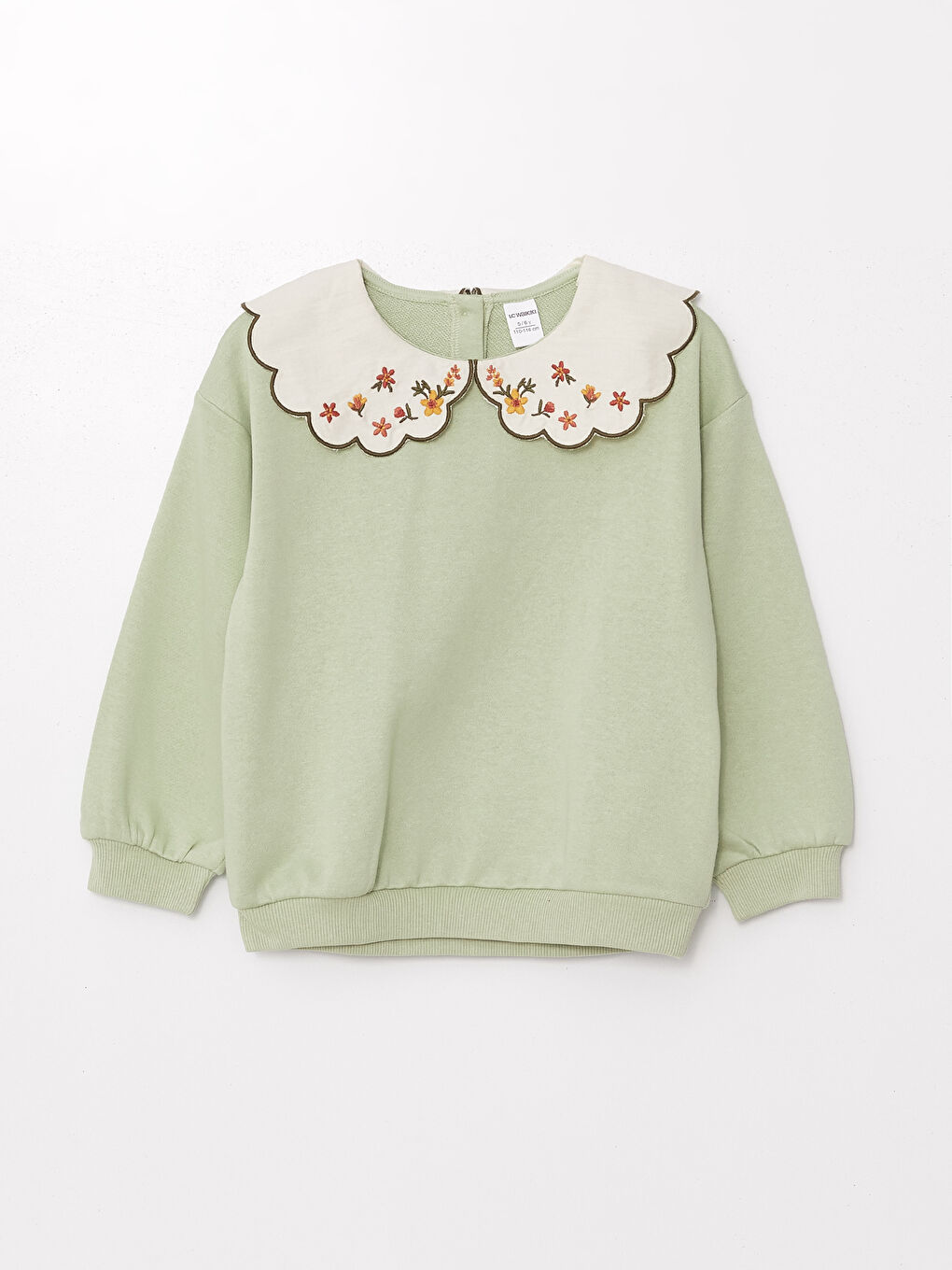 Peter Pan Collar Embroidered Thick Girls' Sweatshirt